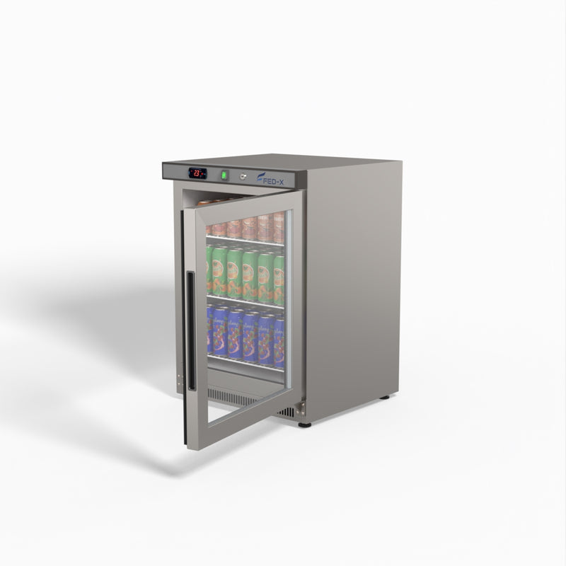 Thermaster Stainless Steel Upright Static Display Fridge XR200SG