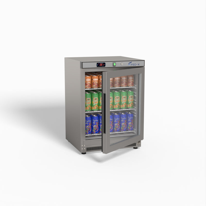 Thermaster Stainless Steel Upright Static Display Fridge XR200SG