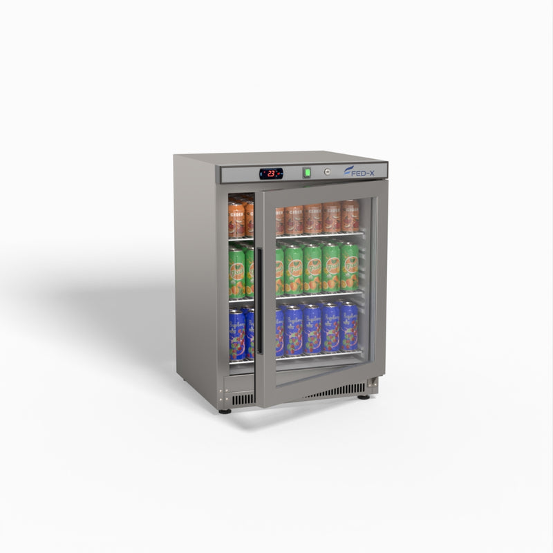 Thermaster Stainless Steel Upright Static Display Fridge XR200SG