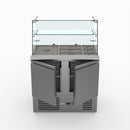 FED-X Two Door Salad Prep Fridge With Square Glass Top XS900GC