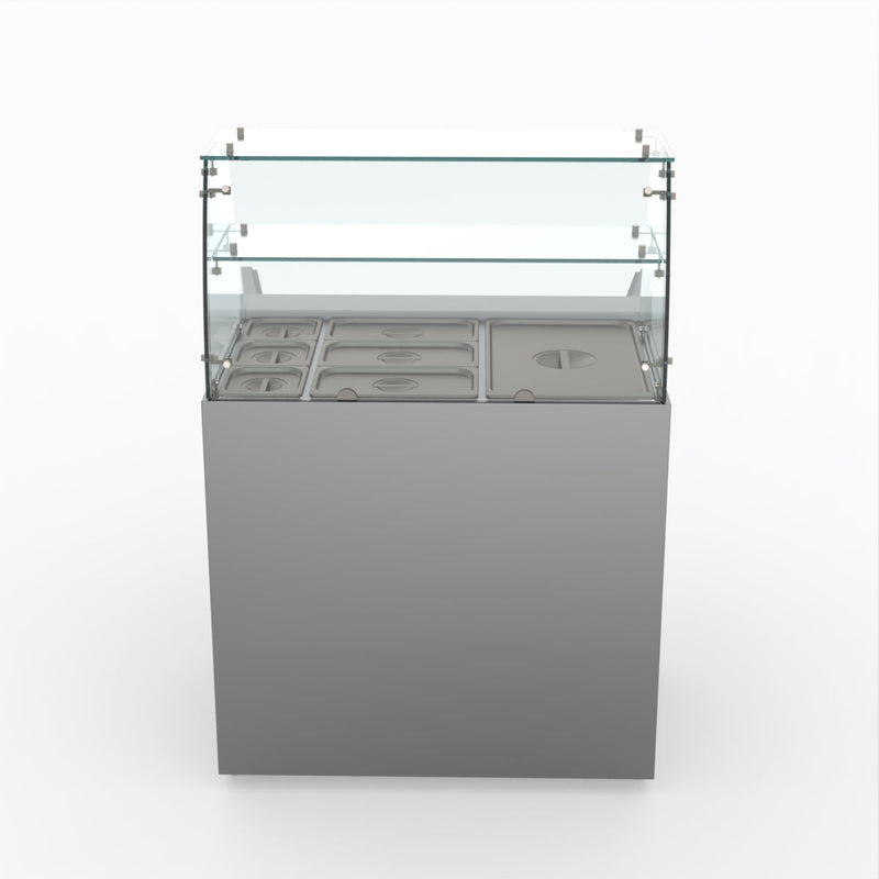 FED-X Two Door Salad Prep Fridge With Square Glass Top XS900GC