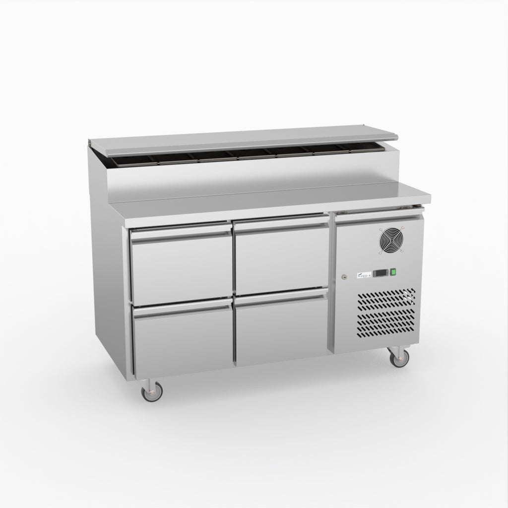 FED-X S/S Four Drawer Sandwich Counter XSS7C13S2V-4D