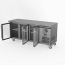 FED-X Three Glass Door Bench Fridge XUB6C18G3V