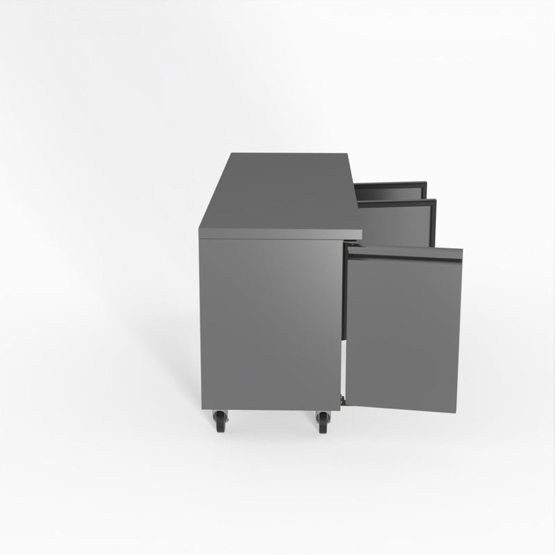 FED-X S/S Three Door Bench Freezer XUB6F18S3V