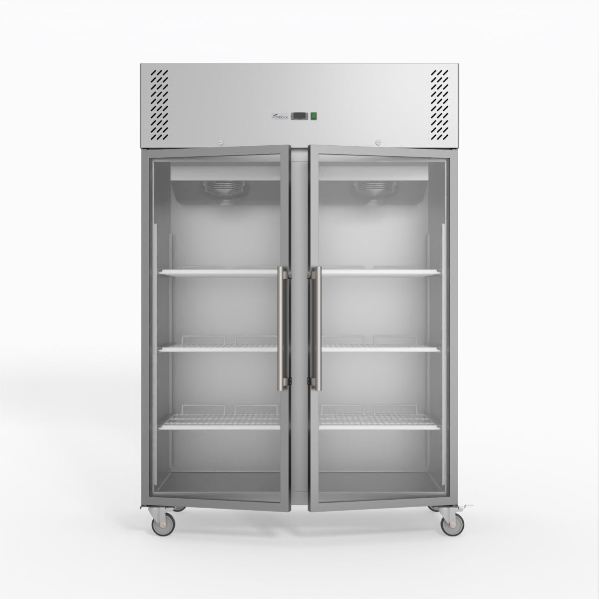 FED-X S/S Two Full Glass Door Upright Freezer XURF1200G2V