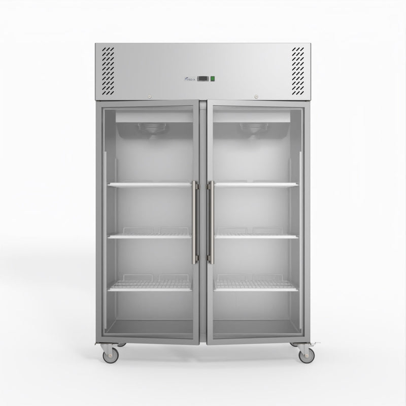 FED-X S/S Two Full Glass Door Upright Fridge XURC1200G2V