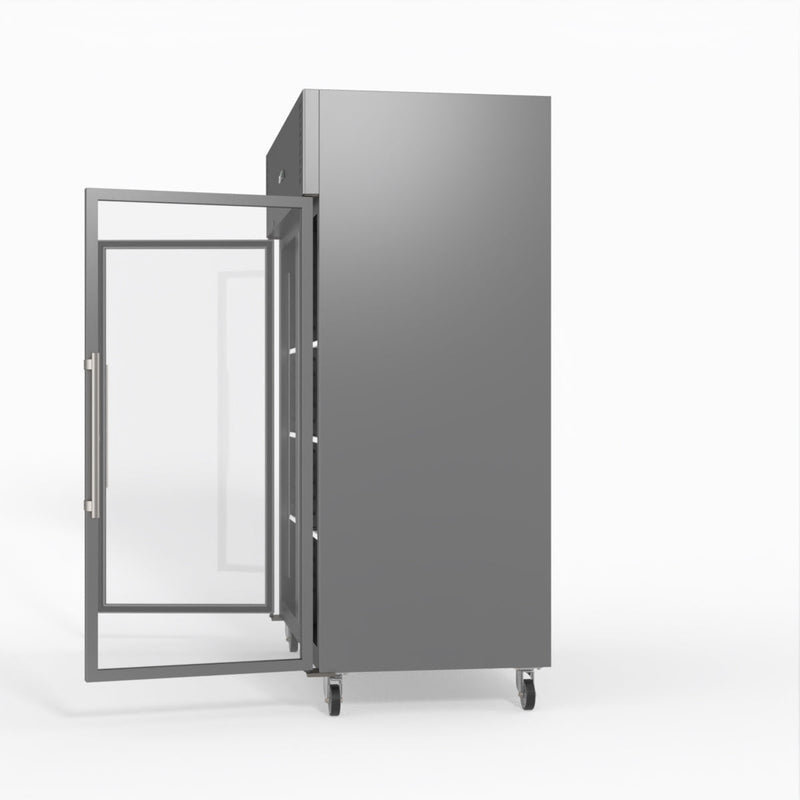 FED-X S/S Two Full Glass Door Upright Freezer XURF1410G2V