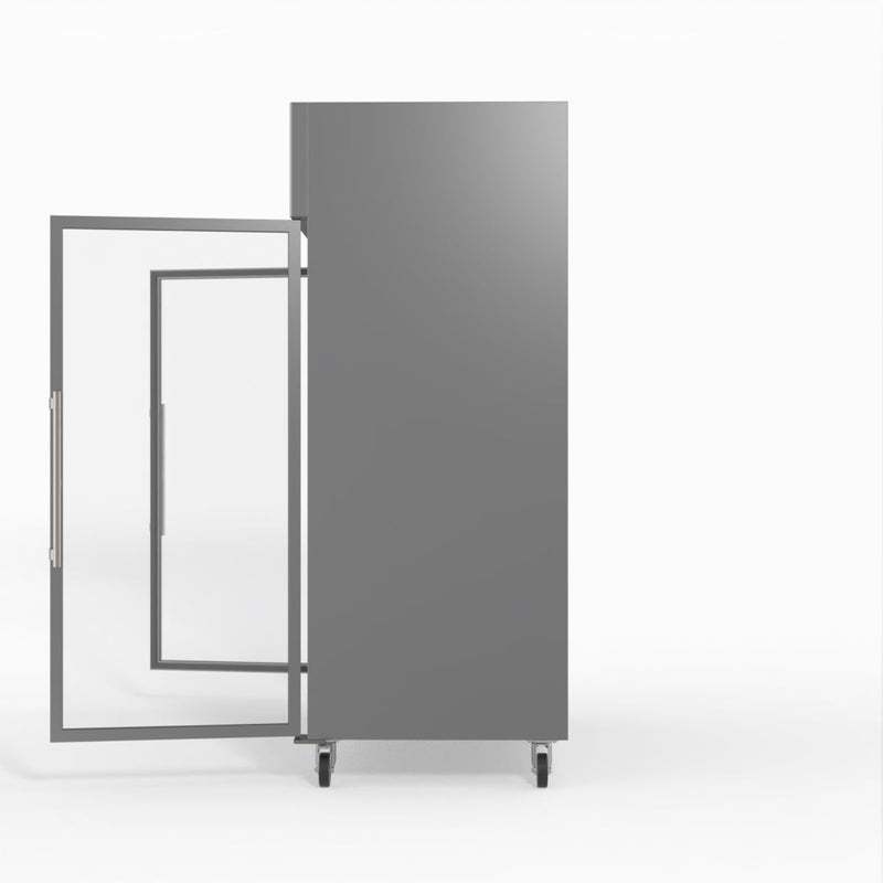 FED-X S/S Two Full Glass Door Upright Freezer XURF1410G2V