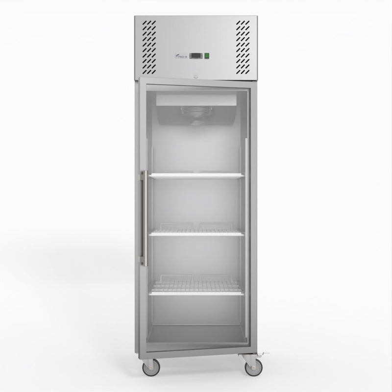 FED-X S/S Full Glass Door Upright Fridge XURC600G1V