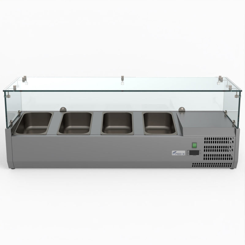 FED-X Flat Glass Salad Bench XVRX1200/380