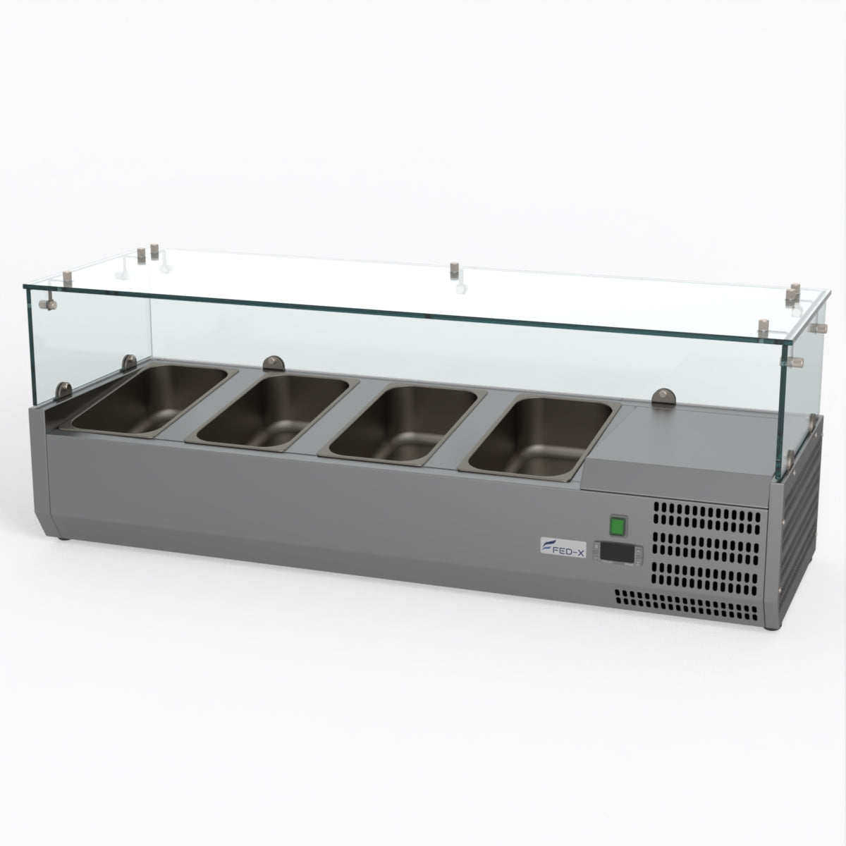 FED-X Flat Glass Salad Bench XVRX1200/380