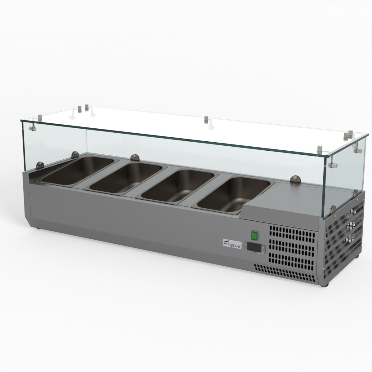 FED-X Flat Glass Salad Bench XVRX1200/380