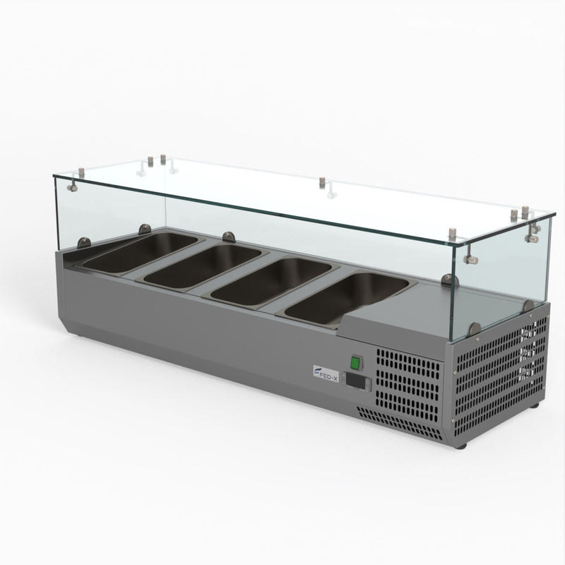 FED-X Flat Glass Salad Bench XVRX1200/380