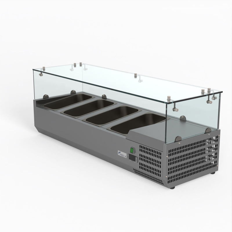 FED-X Flat Glass Salad Bench XVRX1200/380