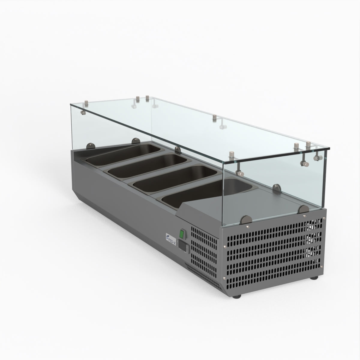 FED-X Flat Glass Salad Bench XVRX1200/380