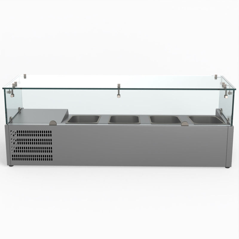 FED-X Flat Glass Salad Bench XVRX1200/380