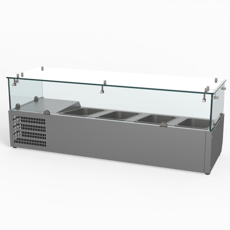 FED-X Flat Glass Salad Bench XVRX1200/380