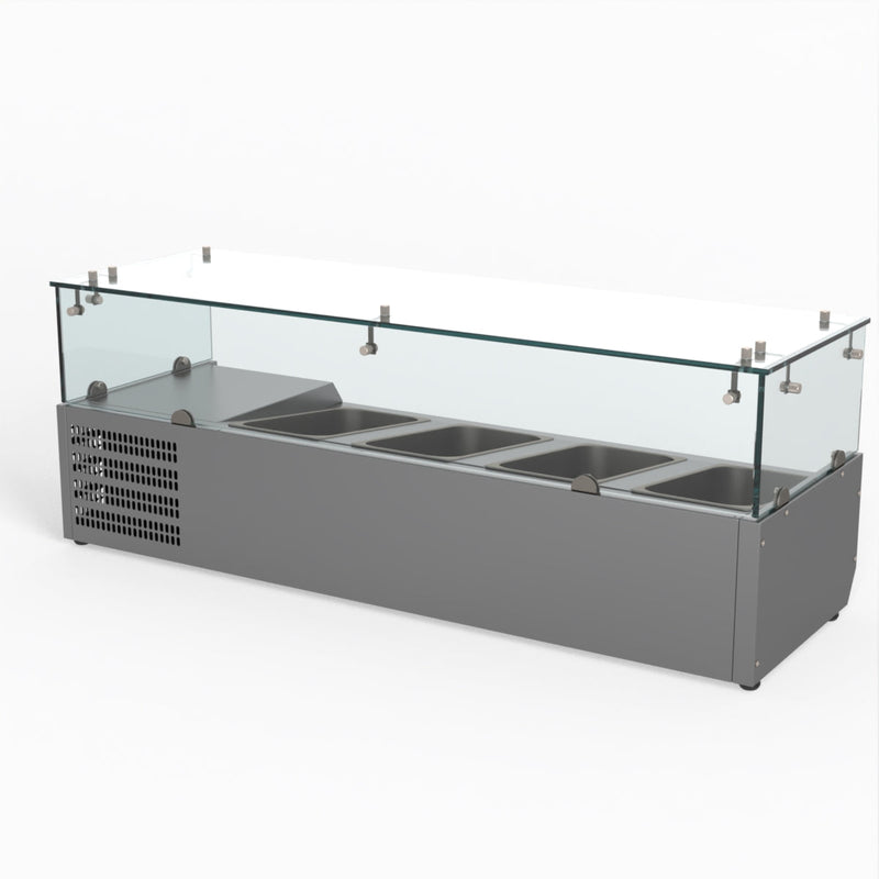 FED-X Flat Glass Salad Bench XVRX1200/380