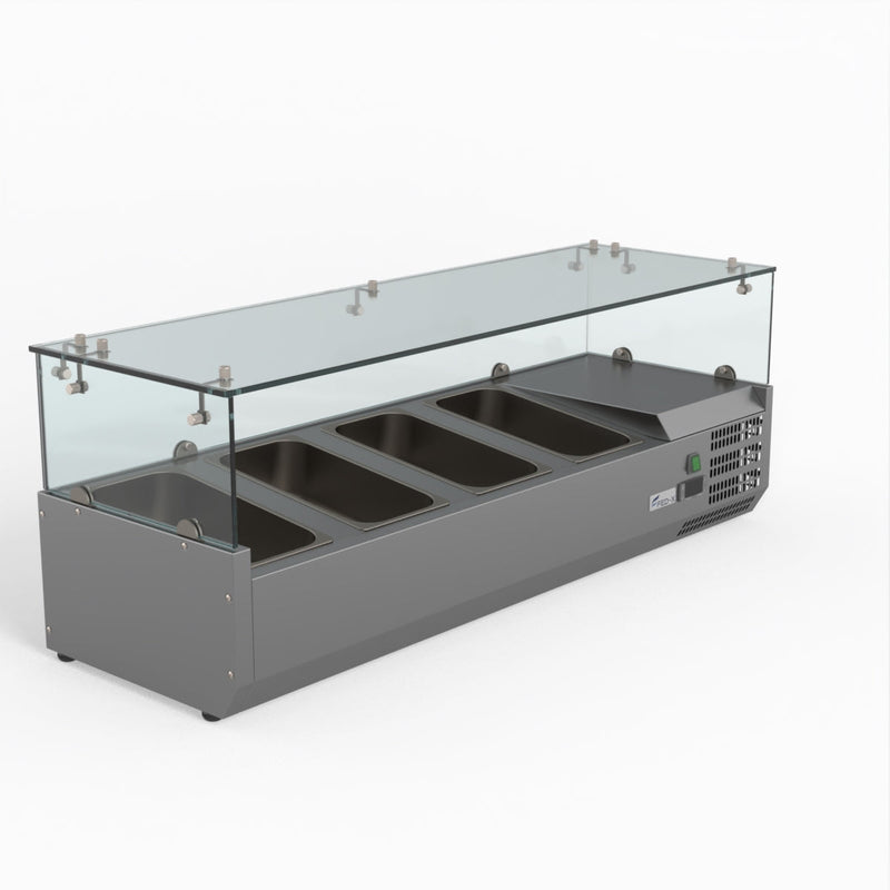 FED-X Flat Glass Salad Bench XVRX1200/380