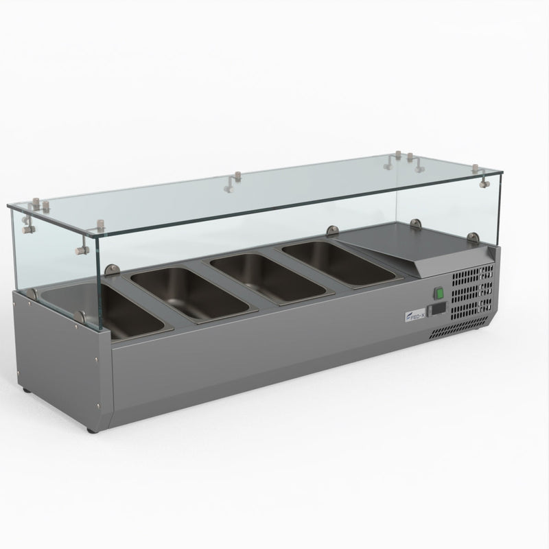 FED-X Flat Glass Salad Bench XVRX1200/380