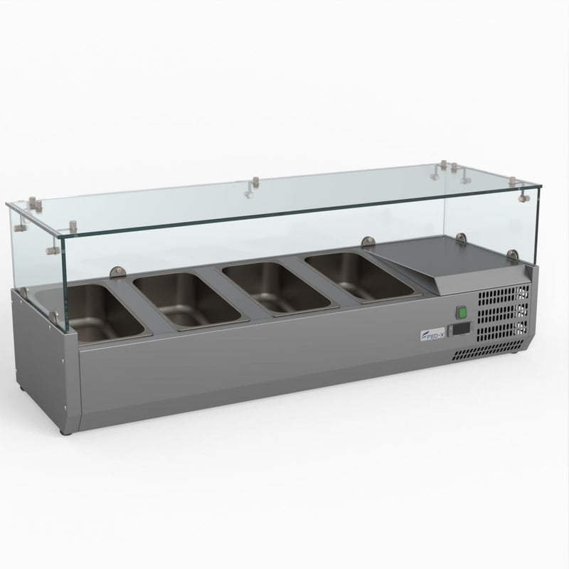 FED-X Flat Glass Salad Bench XVRX1200/380