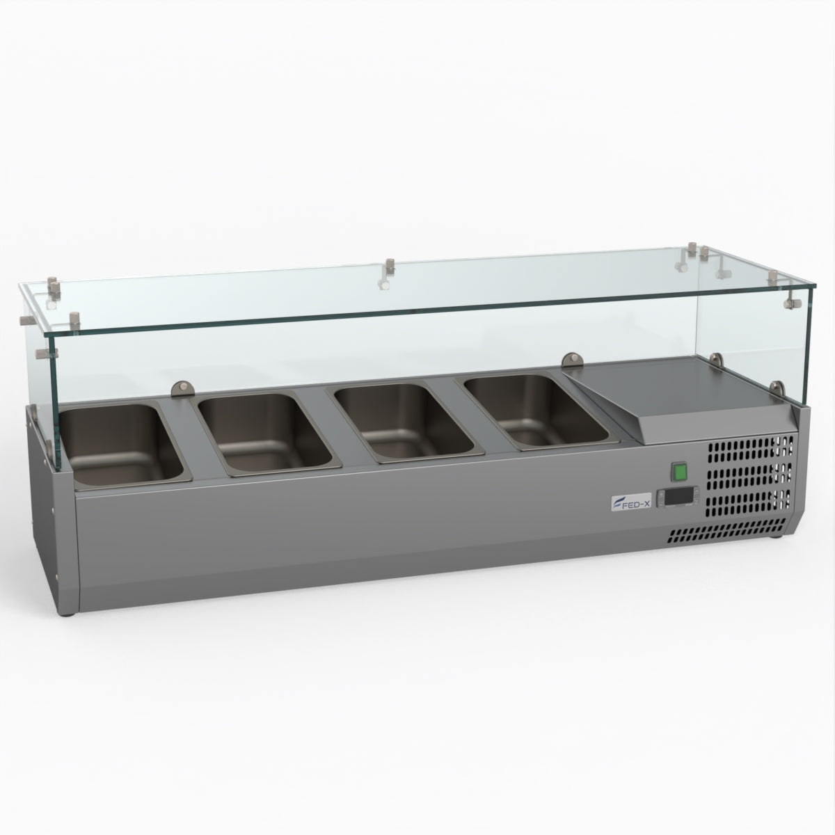 FED-X Flat Glass Salad Bench XVRX1200/380