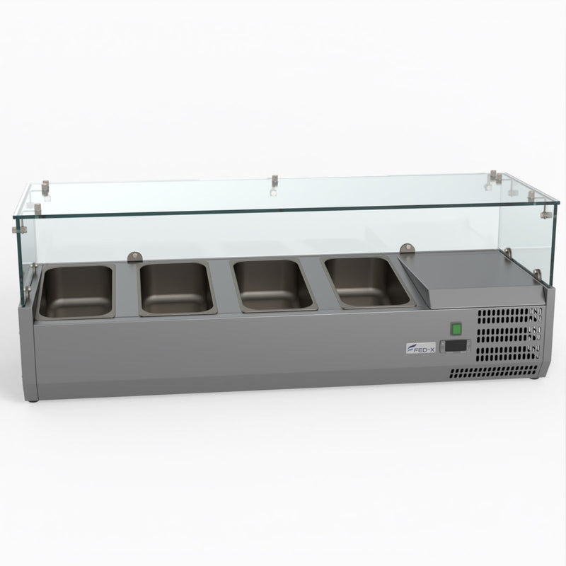 FED-X Flat Glass Salad Bench XVRX1200/380