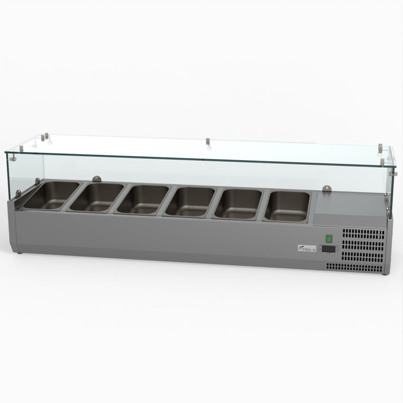 FED-X Flat Glass Salad Bench XVRX1500/380