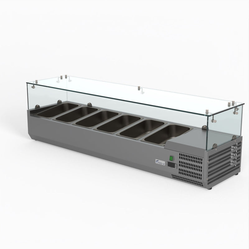 FED-X Flat Glass Salad Bench XVRX1500/380