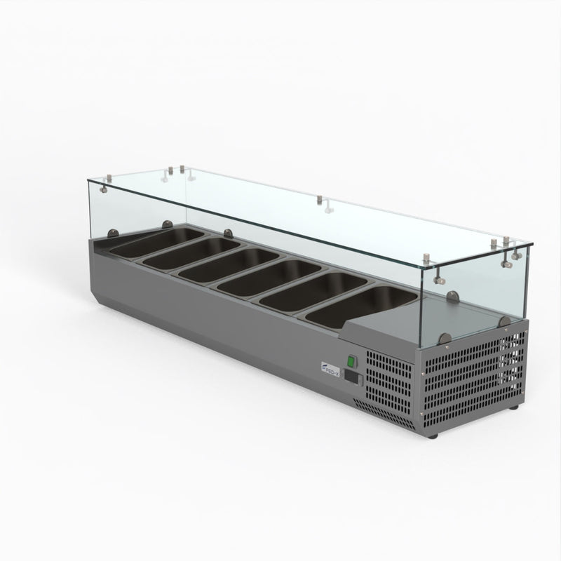 FED-X Flat Glass Salad Bench XVRX1500/380