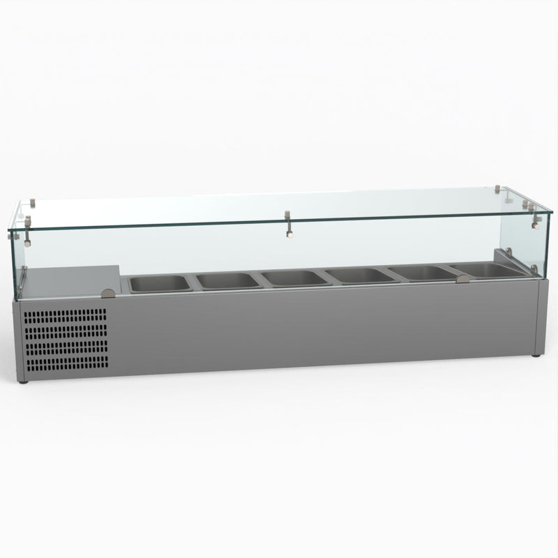 FED-X Flat Glass Salad Bench XVRX1500/380