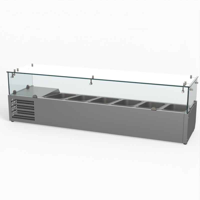 FED-X Flat Glass Salad Bench XVRX1500/380