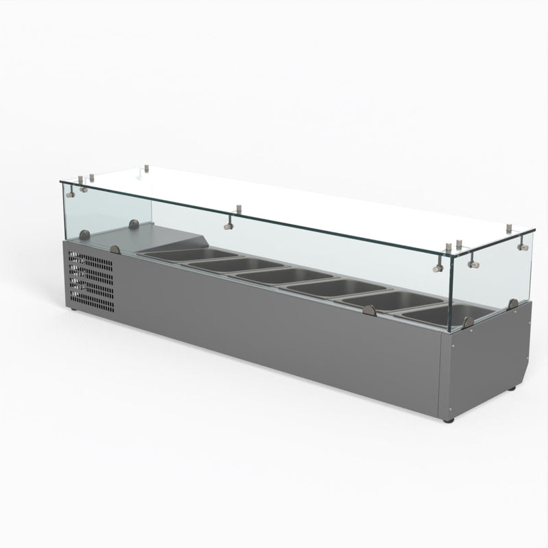 FED-X Flat Glass Salad Bench XVRX1500/380