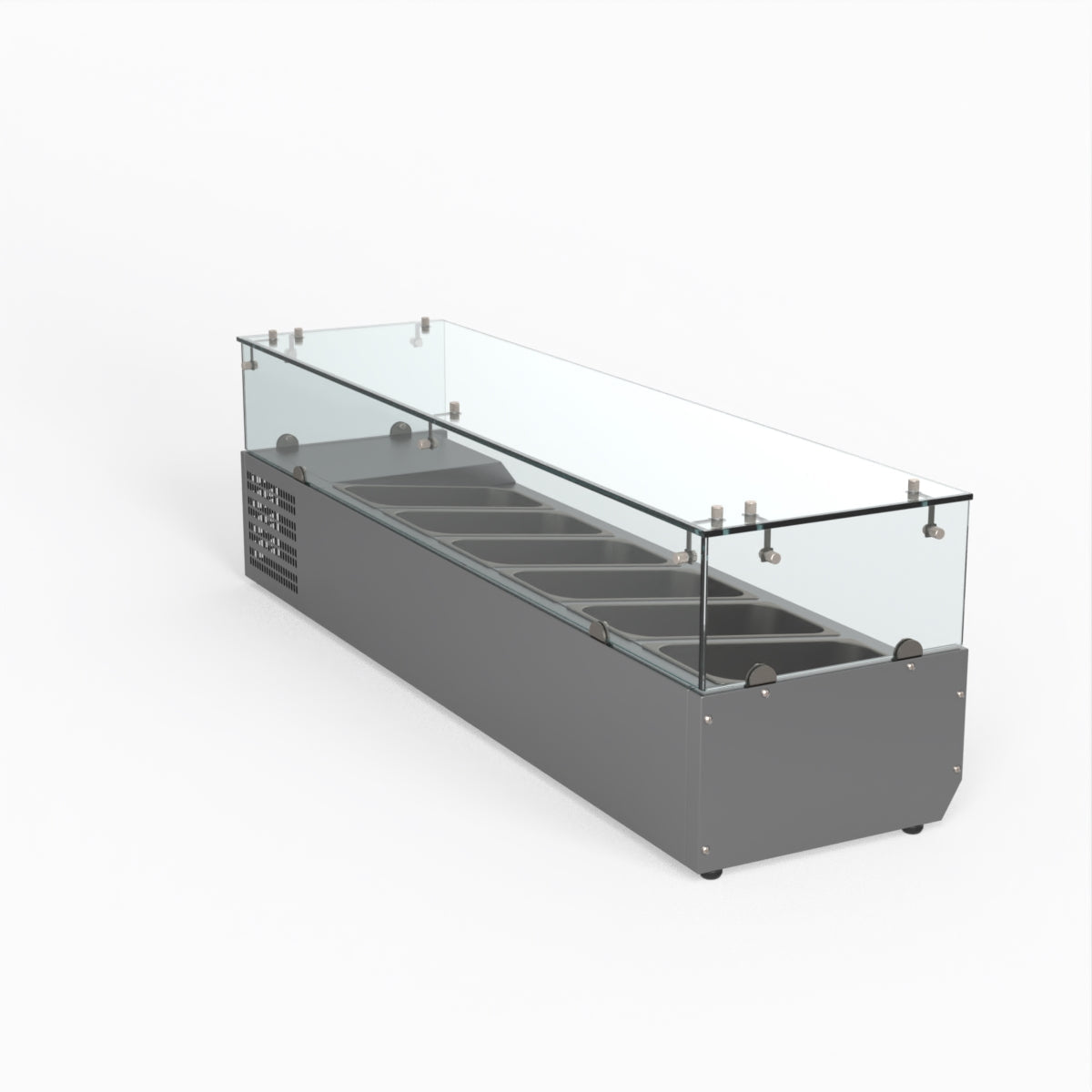 FED-X Flat Glass Salad Bench XVRX1500/380