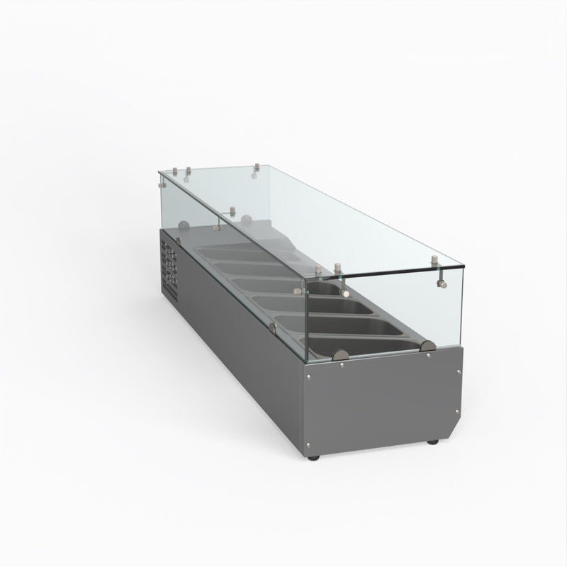 FED-X Flat Glass Salad Bench XVRX1500/380