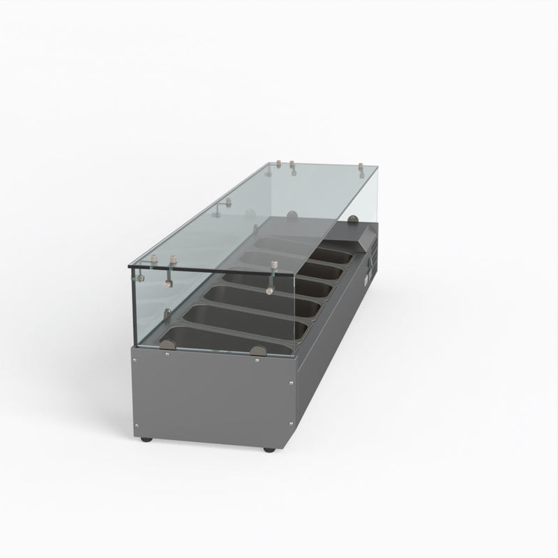 FED-X Flat Glass Salad Bench XVRX1500/380