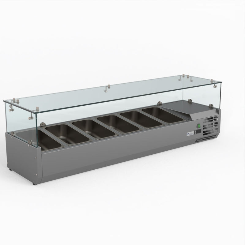 FED-X Flat Glass Salad Bench XVRX1500/380