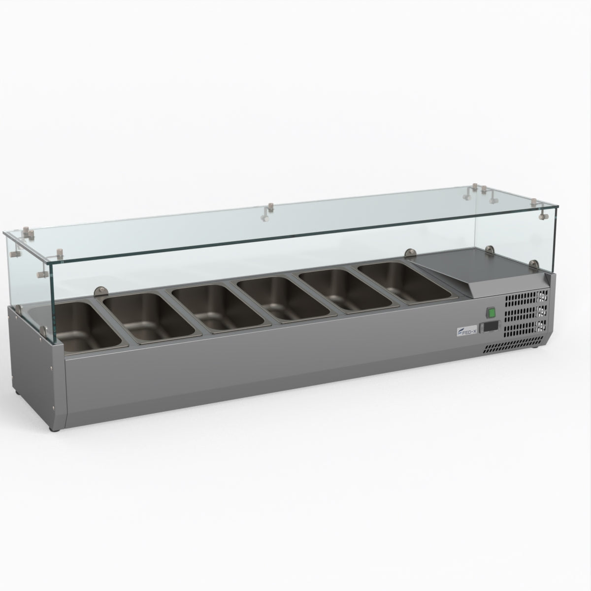 FED-X Flat Glass Salad Bench XVRX1500/380