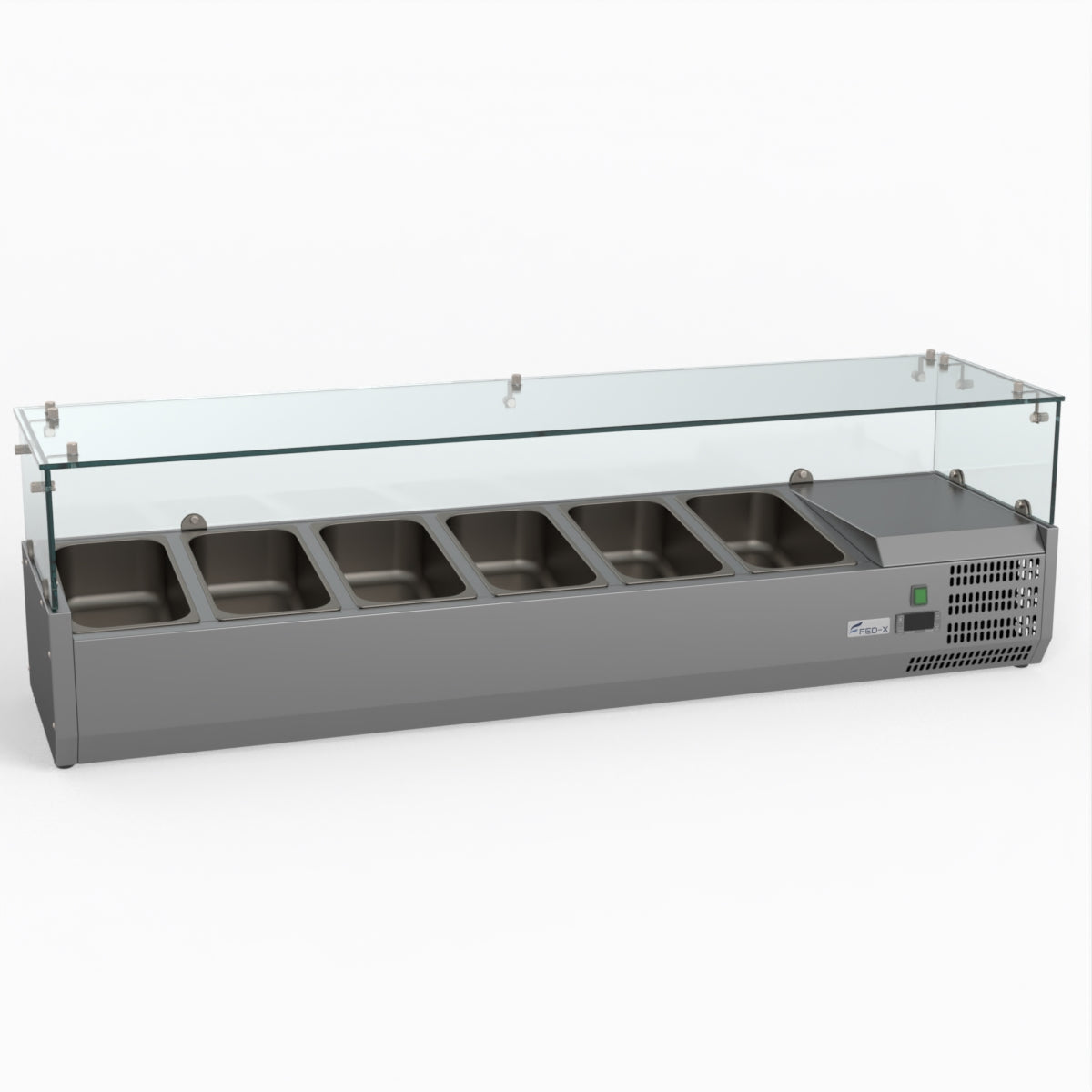 FED-X Flat Glass Salad Bench XVRX1500/380