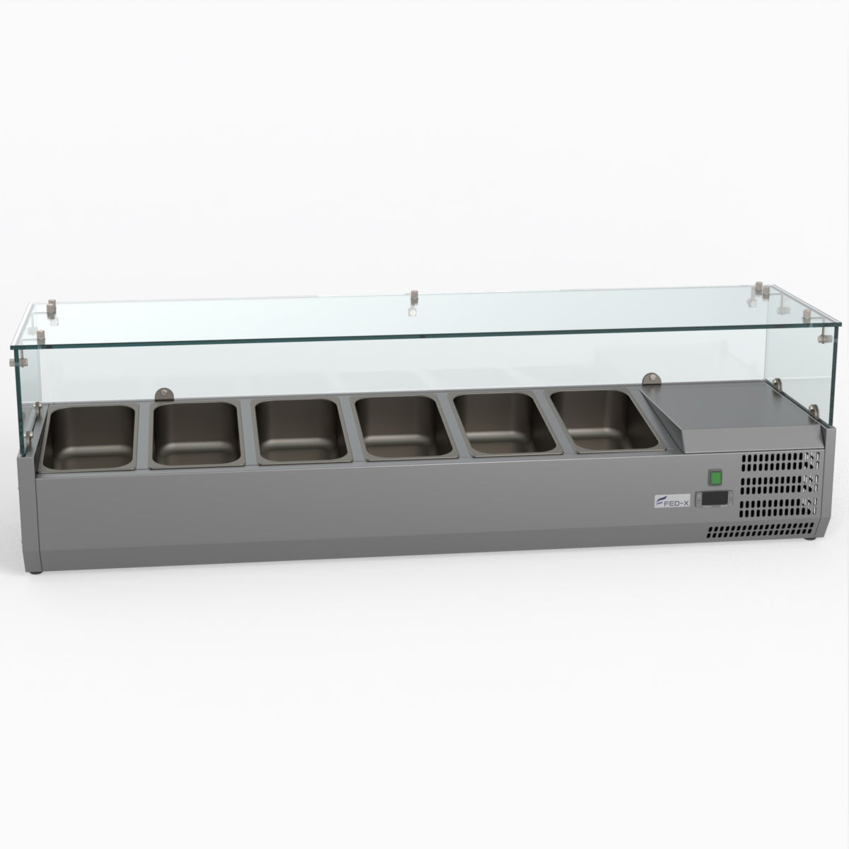 FED-X Flat Glass Salad Bench XVRX1500/380