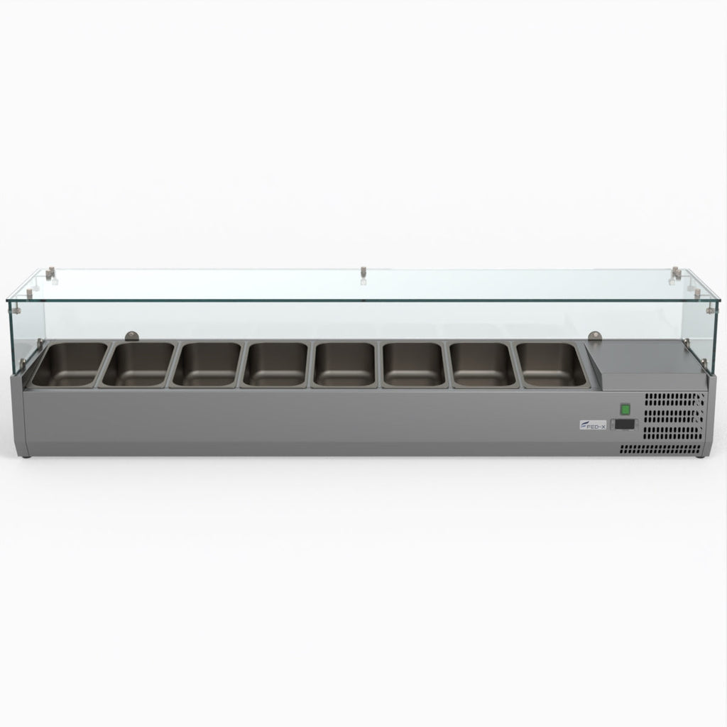 FED-X Flat Glass Salad Bench XVRX1800/380