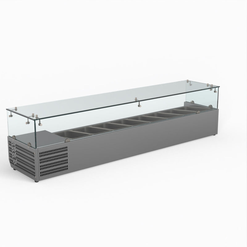 FED-X Flat Glass Salad Bench XVRX1800/380