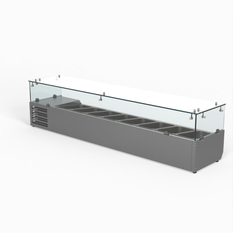 FED-X Flat Glass Salad Bench XVRX1800/380