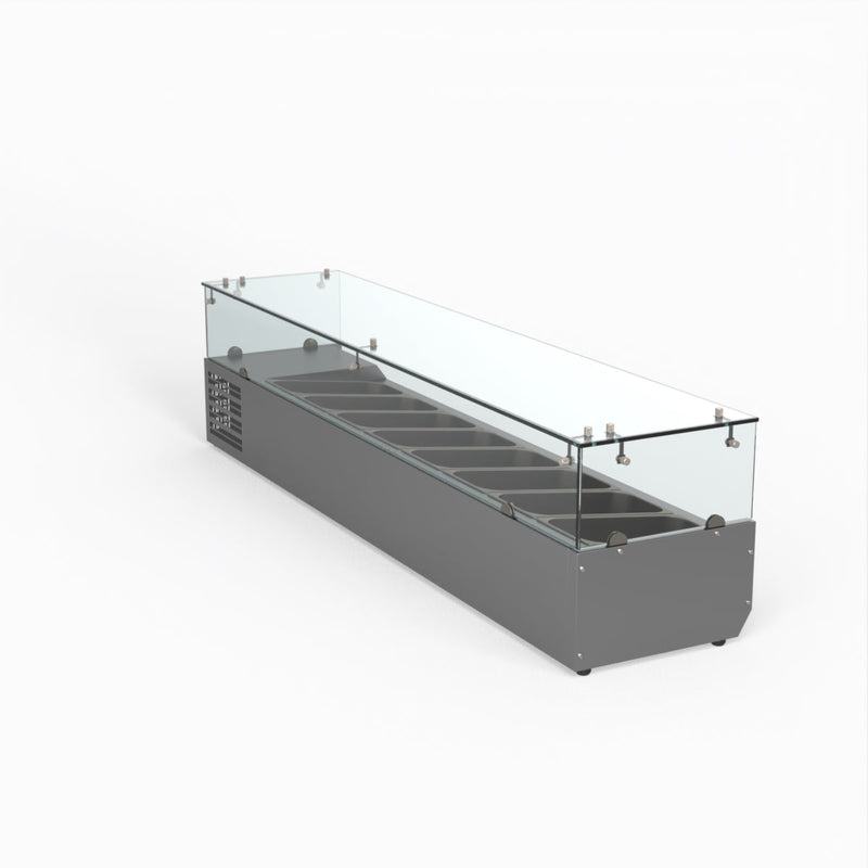 FED-X Flat Glass Salad Bench XVRX1800/380