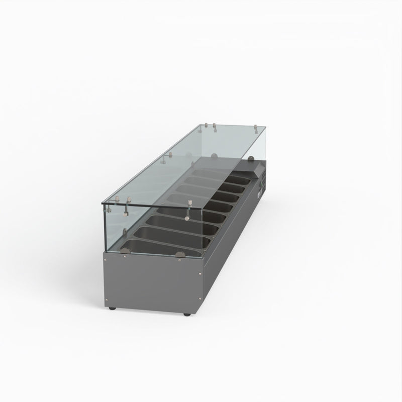 FED-X Flat Glass Salad Bench XVRX1800/380