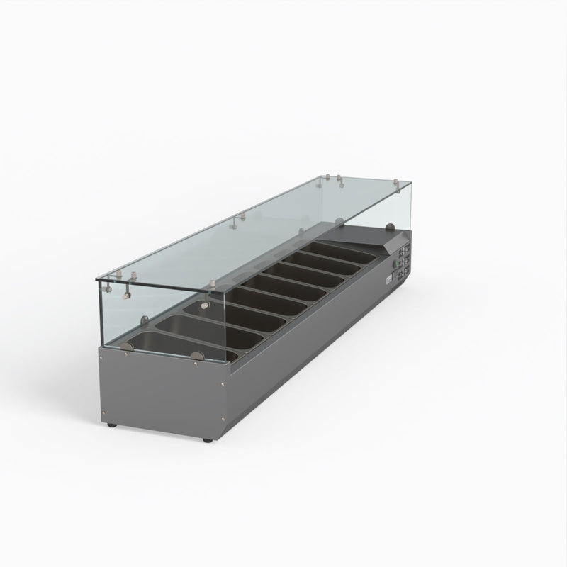 FED-X Flat Glass Salad Bench XVRX1800/380