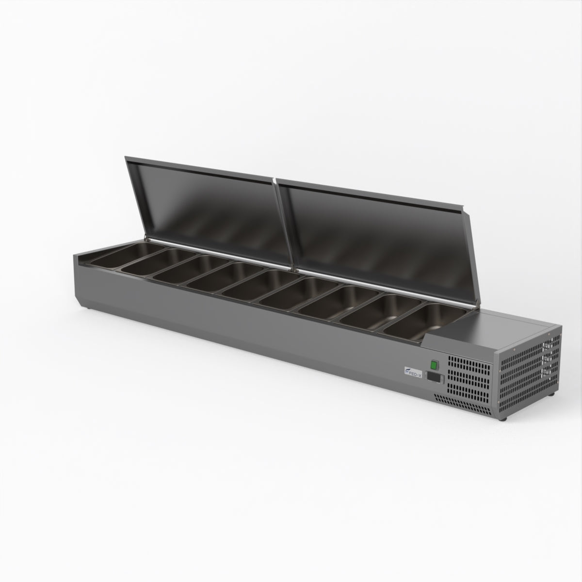 FED-X Salad Bench With Stainless Steel Lids XVRX2000/380S