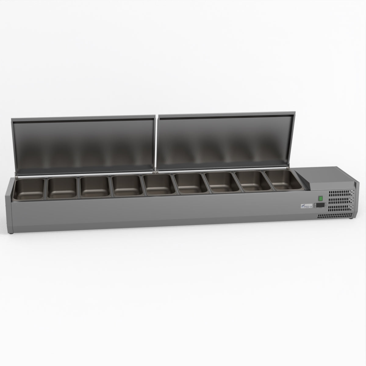 FED-X Salad Bench With Stainless Steel Lids XVRX2000/380S