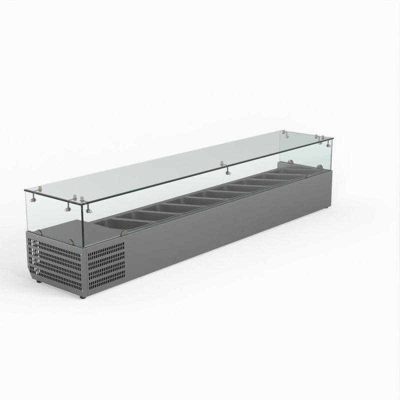 FED-X Flat Glass Salad Bench XVRX2000/380