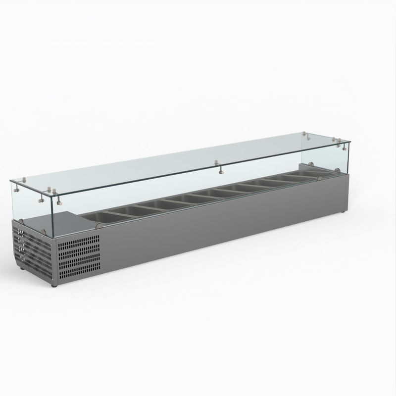 FED-X Flat Glass Salad Bench XVRX2000/380